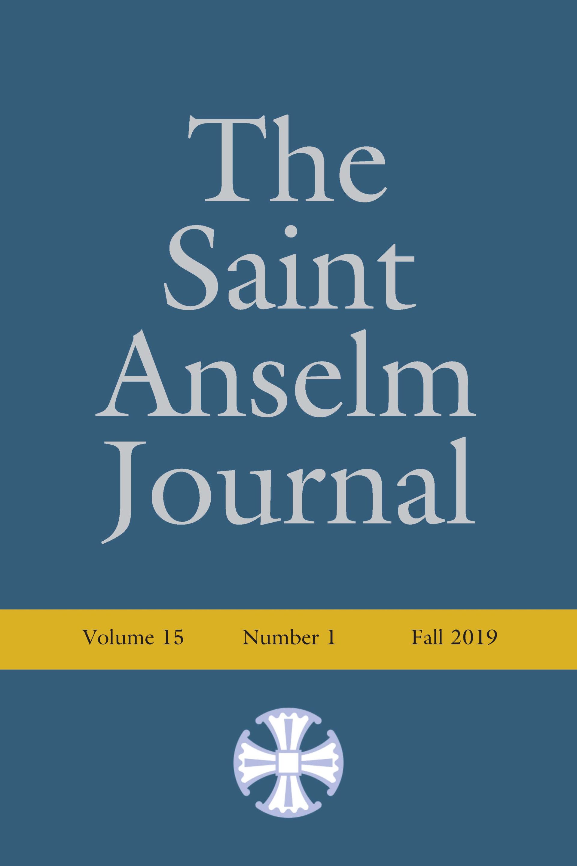 The Saint Anselm Journal Catholic University of America Press