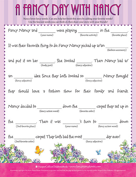Fancy Nancy Printable Activities | FancyNancyWorld.com