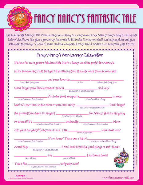 Fancy Nancy Printable Activities | FancyNancyWorld.com