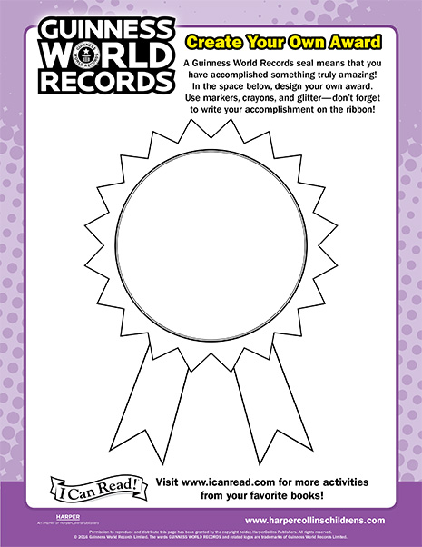 guinness world records create your own award printable guinness world record certificate template