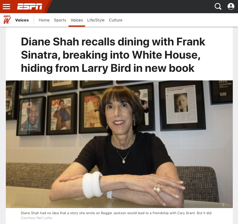 Diane Shah, author of A Farewell to Arms, Legs and Jockstraps, featured in ESPN Magazine