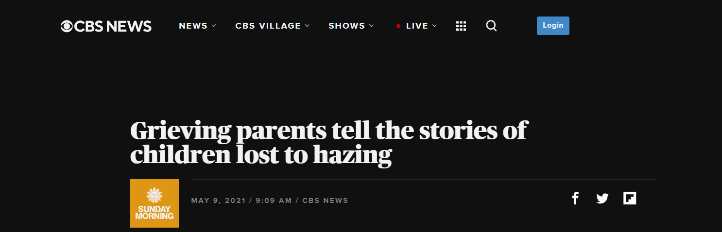 CBS News Hazing article