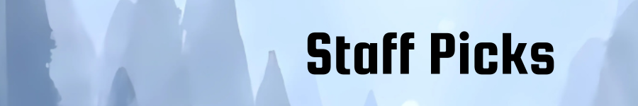 Blue banner that says "Staff Picks"