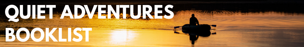 decorative banner that says "Quiet Adventures Booklist"