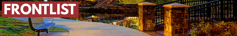 decorative header image; features scene from Tulsa Oklahoma park and words "FRONTLIST"