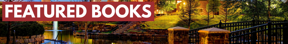 decorative header image; features scene from Tulsa Oklahoma park and words "FEATURED BOOKS"