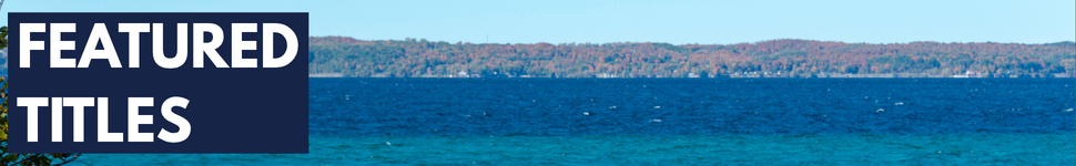 decorative banner: horizon on of a bay with text "FEATURED TITLES"