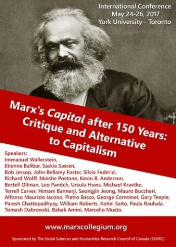 TORONTO, MAY 24-26: Marx’s Capital after 150 Years