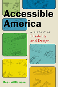 Multiple tinted illustrations of accessible designs, including ramps