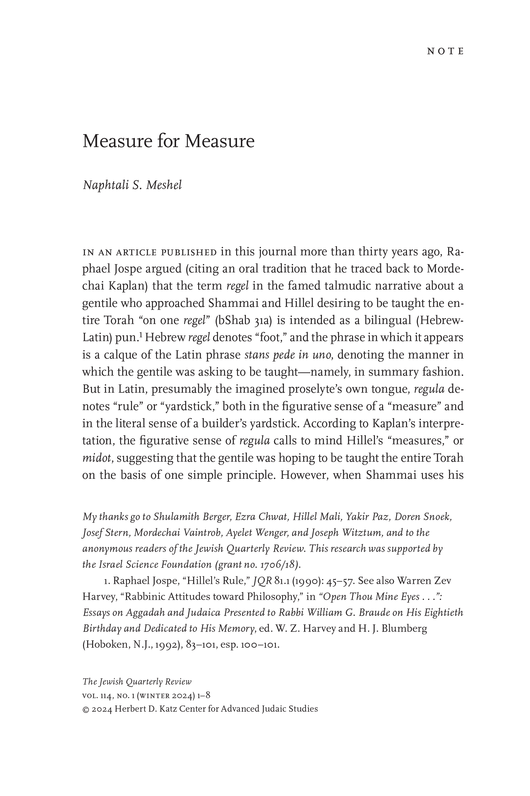 New Design Identity for the Jewish Quarterly Review - University of ...