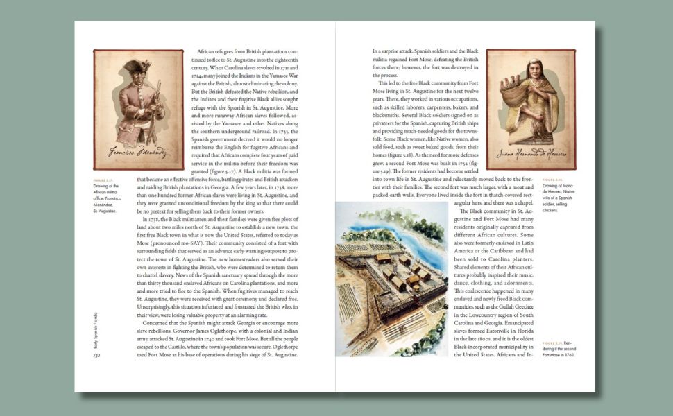 An interior spread from the book Early Spanish Florida