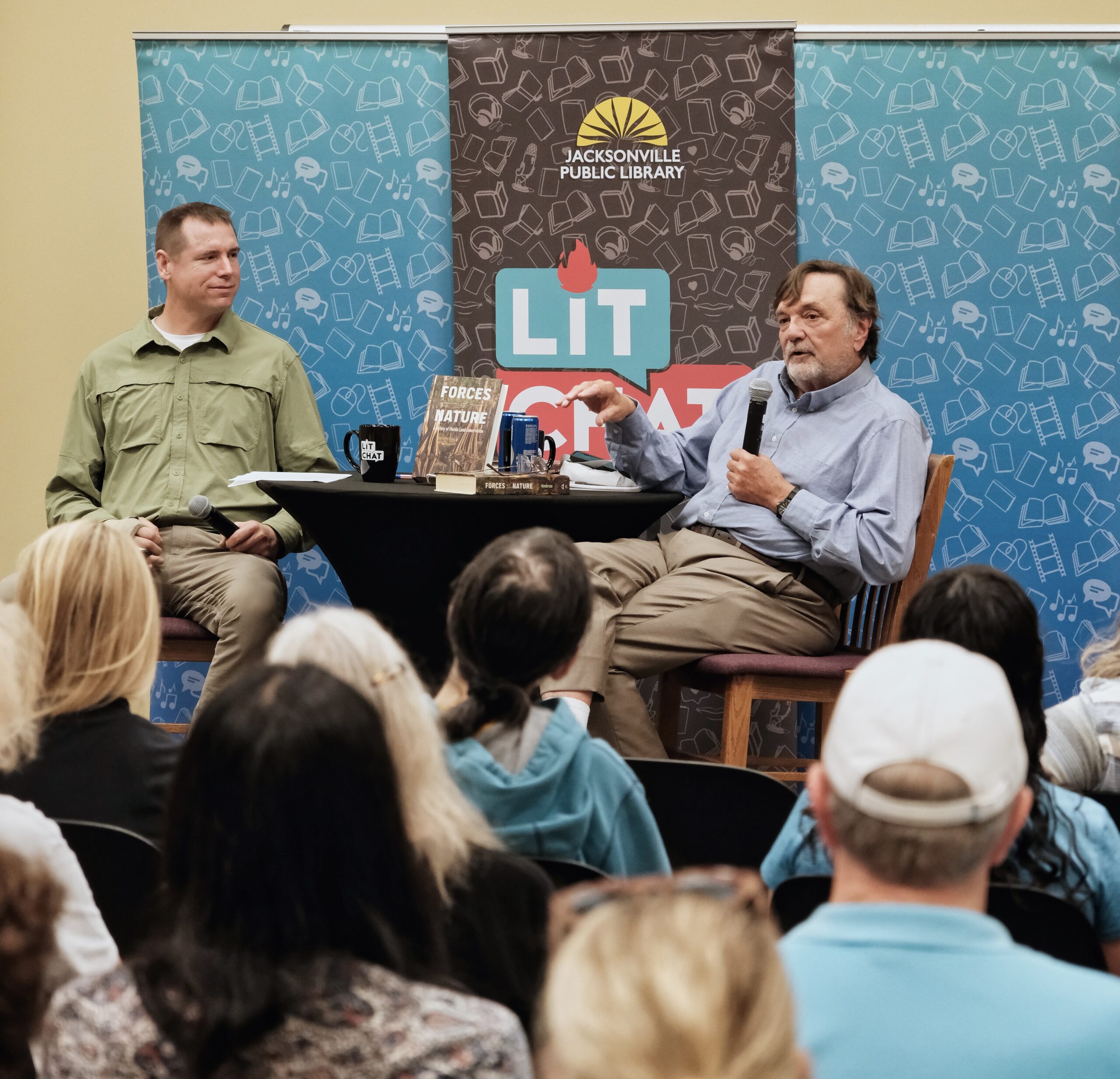 Clay Henderson in conversation with Ryan Worthington in the Jacksonville Public Library's Lit Chat series.